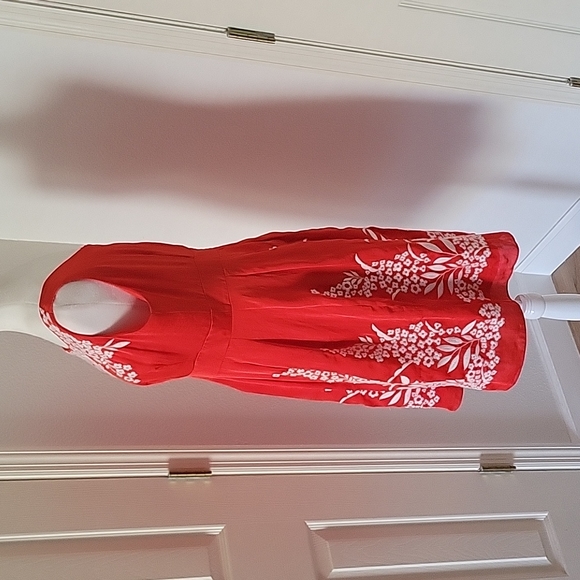 Antonio Melani Orange Embroidery Floral  Dress Size 12 - Picture 7 of 15